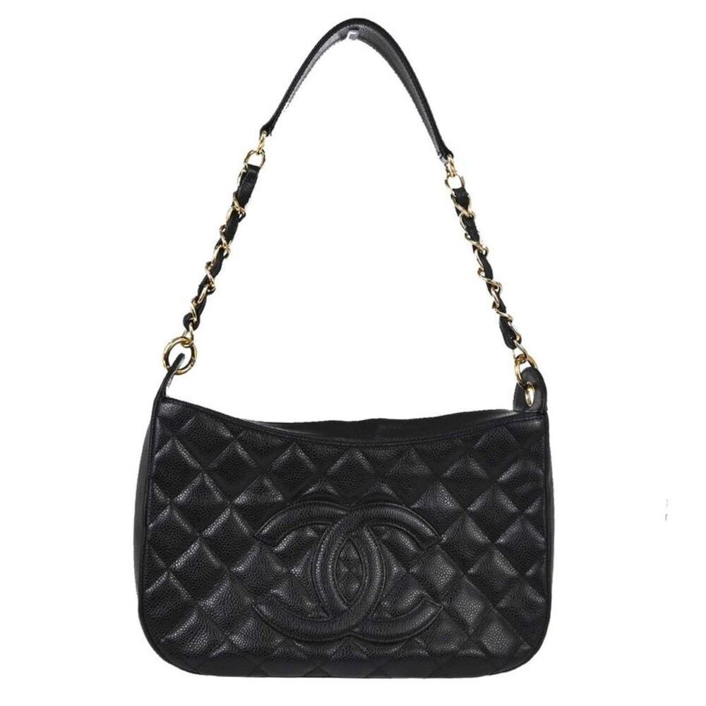 Chanel Timeless Cc Chain Quilted Caviar Black Leather Shoulder Bag Bag